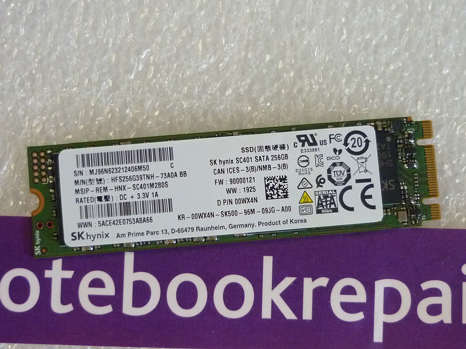 256gb M.2 SSD 2280 SK Hynix HDD 0wx4n 00WX4N | Notebook Repair