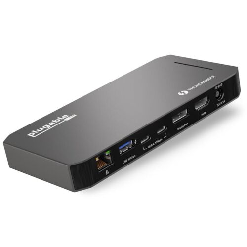 Plugable Thunderbolt 3 Dock with DP, HDMI & 96W charging. Window