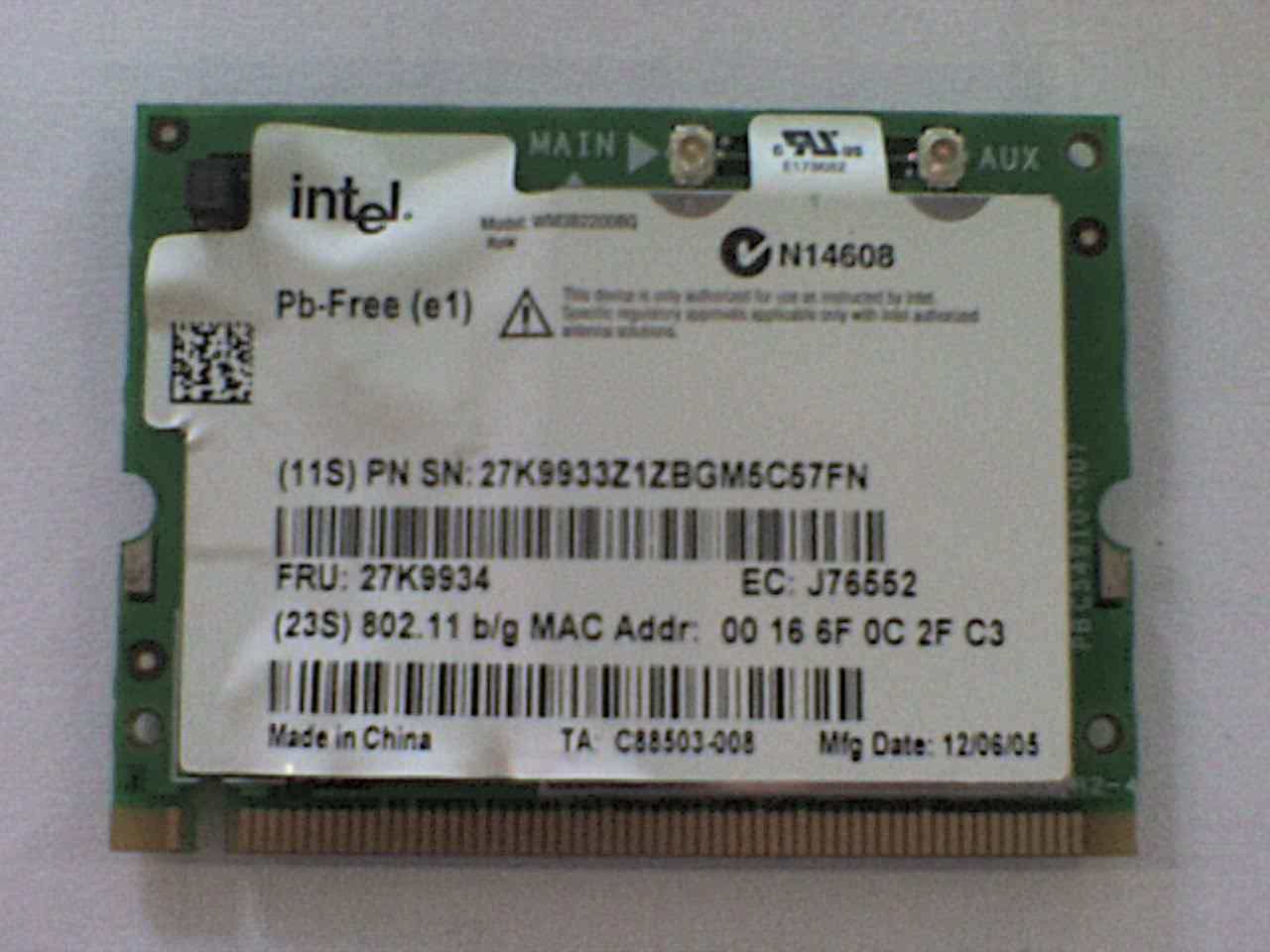 27K9934 USED MINI PCI WIFI MODULE FOR IBM THINKPAD X41